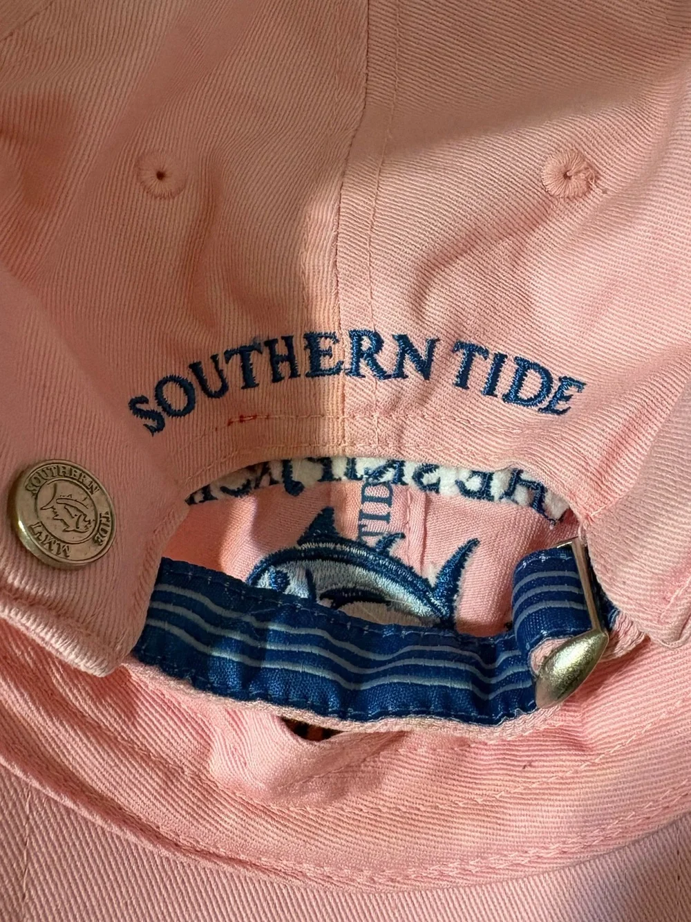 Southern Tide hat Pink Skipjack Embroidered Baseball Cap pink blue women medium